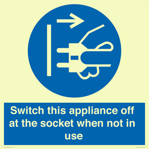 Switch this appliance off at the socket when not in use